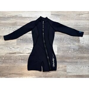 BARE Women's 3mm Wetsuit Size 6 Black Full Zip Long Sleeve w/ Shorts